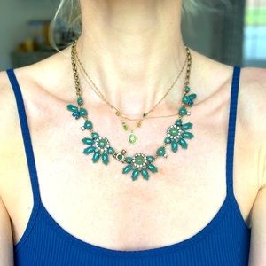 J. Crew statement necklace - blue/green